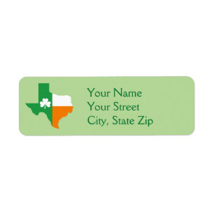 Etiqueta Irish Flag of Texas