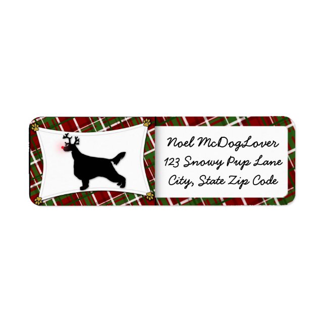 Etiqueta Irish Setter Christmas (Frente)
