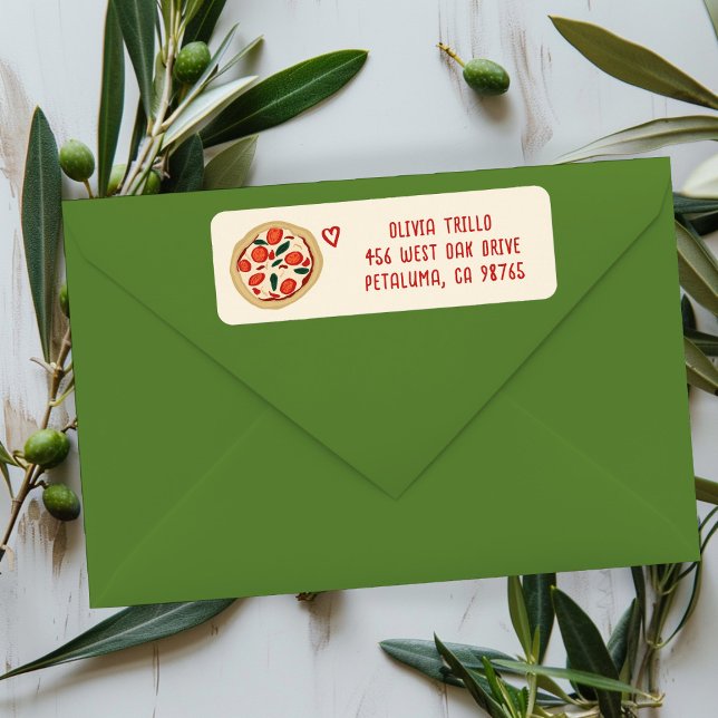Etiqueta Isso É Pizza Italiana Amore ENDEREÇO Personalizado (That's Amore Italian Food PIZZA CUSTOM Wedding Address Label
)