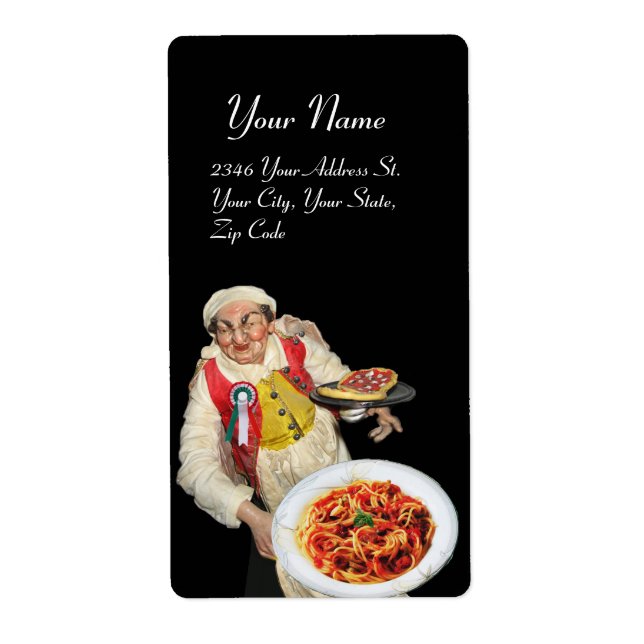 Etiqueta ITALIAN KITCHEN red green white black (Frente)