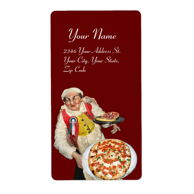 Etiqueta ITALIANO PIZZA vermelho verde branco (Frente)