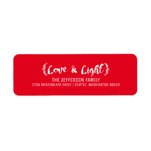 Etiqueta Ivory Elegant Sketch Love & Light Holiday