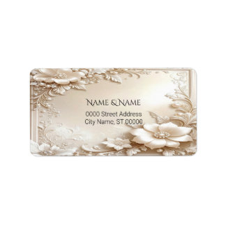 Etiqueta Ivory Flowers Return Address Label