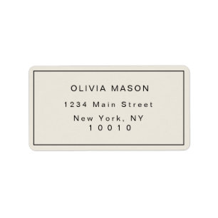 Etiqueta Ivory Simple Modern Return Address Label