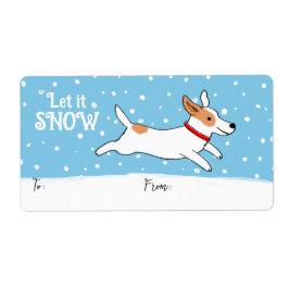 Etiqueta Jack Russell Snow Dog Natal Gift