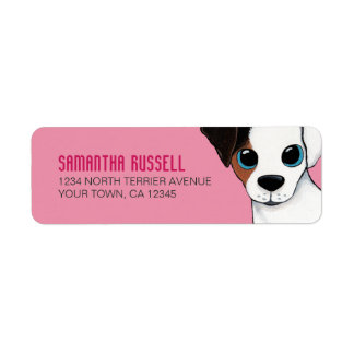 Etiqueta Jack Russell sobre o Rótulo de Endereço de Devoluç