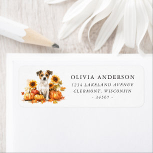 Etiqueta Jack Russell Terrier Autumn Return Address