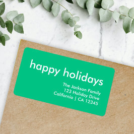 Etiqueta Jade Green Minimalist Vibrant Xmas Return Address
