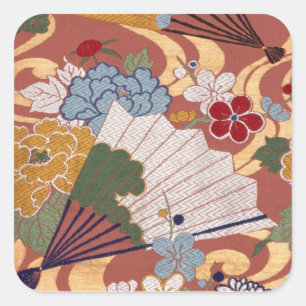 Etiqueta japonesa tradicional do quadrado do