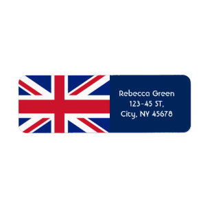 Etiqueta jaque de união britânico da bandeira da forma
