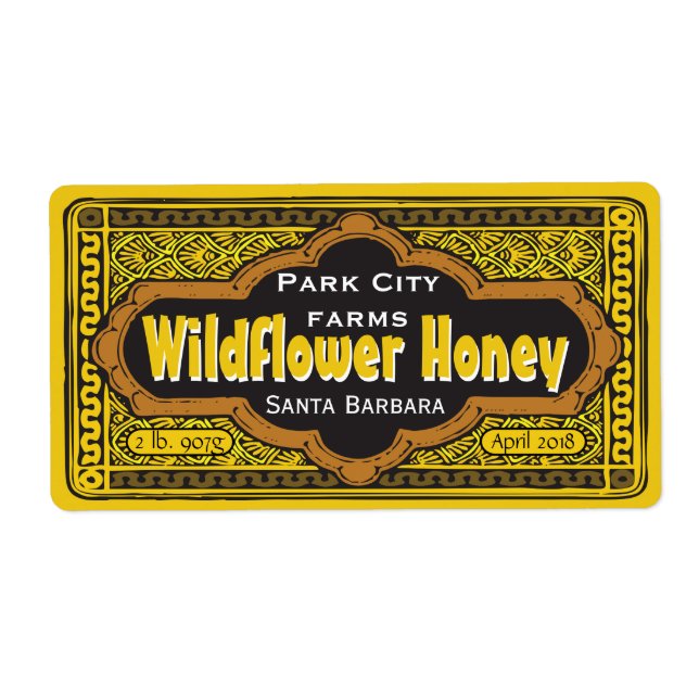 Etiqueta Jar de mel fragmentado (Frente)