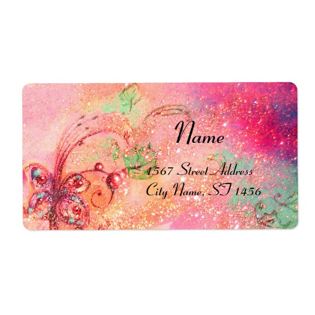 Etiqueta JARDIM DAS SOMBRAS PERDIDAS, verde-rosa (Frente)