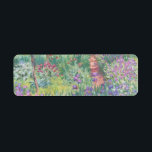 Etiqueta Jardim de Giverny por Claude Monet<br><div class="desc">Claude Monet - Jardim em Giverny. Linda pintura impressionista de um jardim em Giverny por Claude Monet.</div>
