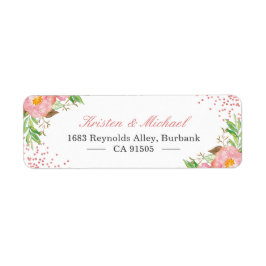 Etiqueta Jardim em Aquarela Botânica Beijo Floral Rosa