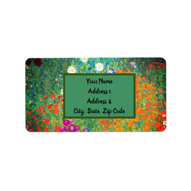 Etiqueta Jardim Flor Gustav Klimt (Frente)