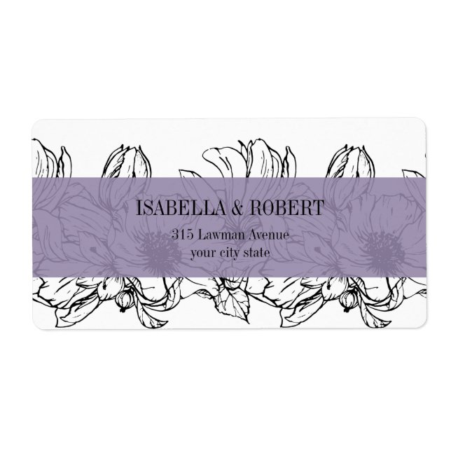 Etiqueta Jardim Moderno | LAVANDA | Casamento floral (Frente)