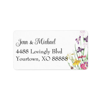 Etiqueta Jardim Púrpura Floral Elegante Floral, de flor sel