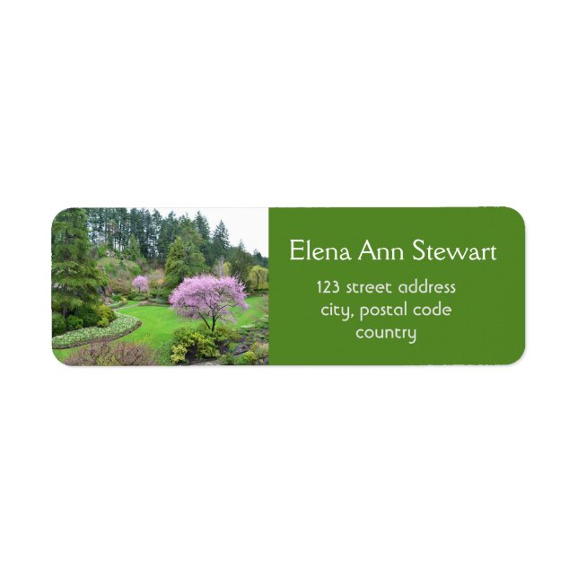 Etiqueta Jardins em primavera, bela natureza (Frente)