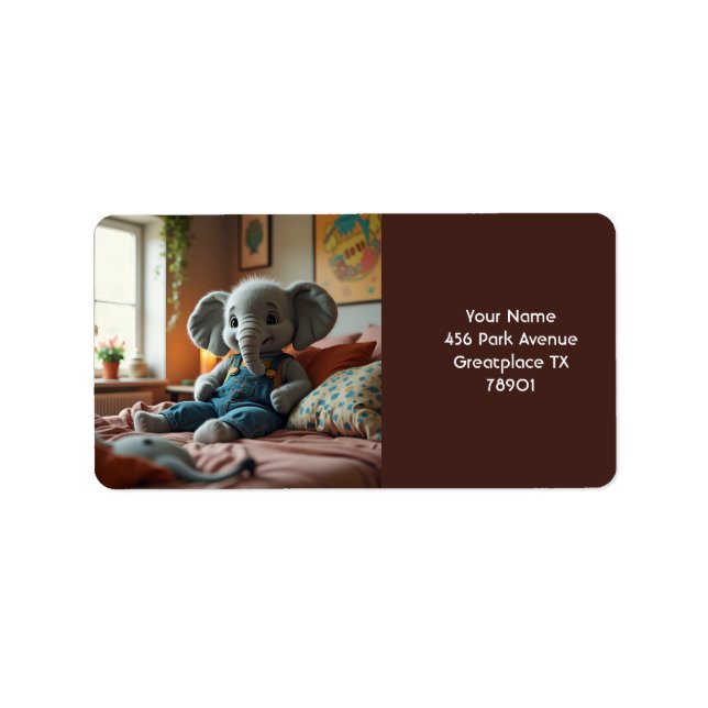 Etiqueta Jeans de elefante para bebês fantásticos (Frente)