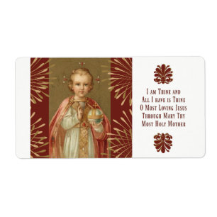 Etiqueta Jesus infantil da oração de Praga
