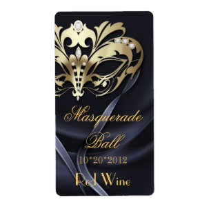 Etiqueta Jeweled do vinho do feriado do mascarada