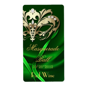 Etiqueta Jeweled do vinho do feriado do mascarada