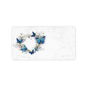 Etiqueta Jewelry Heart with Butterflies Morpho