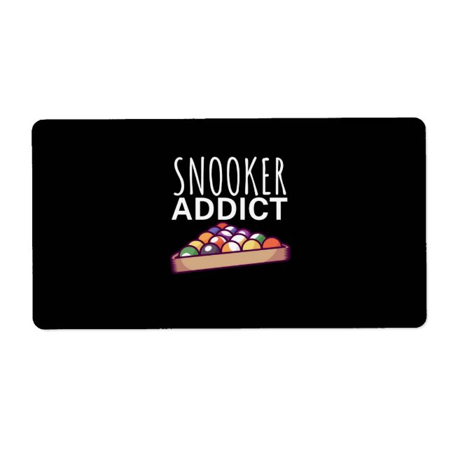 Etiqueta Jogador de Bilhar | Viciado em Snooker (Frente)