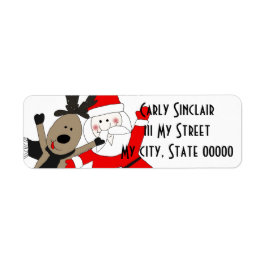 Etiqueta Jolly Papais noeis e Reindeer