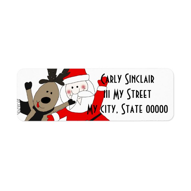 Etiqueta Jolly Papais noeis e Reindeer (Frente)