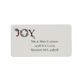 Etiqueta Joy Holidays Greeting Card