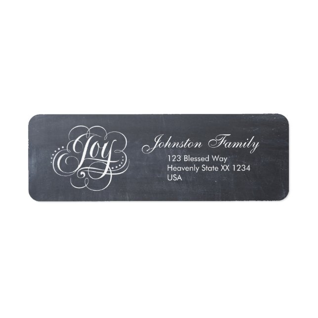 Etiqueta JOY Natal Calliografia Alojando Deus Suavemente (Frente)