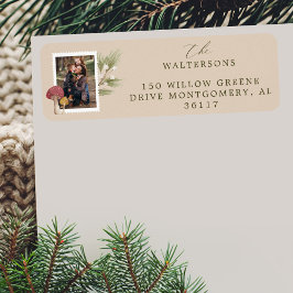 Etiqueta Joy Peace Love Watercolor Woodsy Mushroom Foto