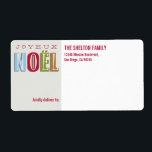Etiqueta Joyeux Noel funky red green Christmas personalizad<br><div class="desc">Deixem que estas etiquetas de envio chique e fedorenta o ajudem a espalhar alegria de férias! Design apresenta a saudação "Joyeux Noel" em cores e digitações estivas. Economize tempo e encante seus destinatários! Personalize o cabeçalho com seu nome e endereço de retorno. Use um programa de processamento de texto em...</div>