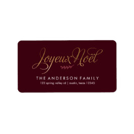 Etiqueta Joyeux Noel Natal Francês