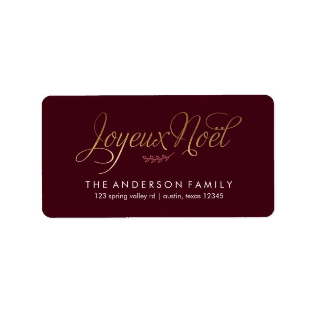 Etiqueta Joyeux Noel Natal Francês (Frente)