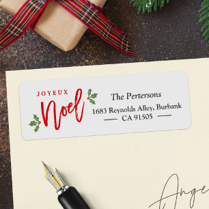 Etiqueta Joyeux Noel Script Chic Simples Feliz Natal