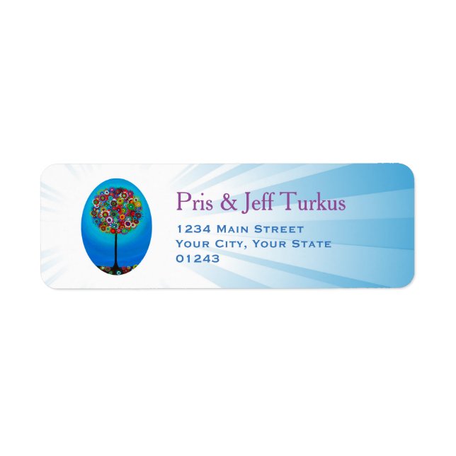 Etiqueta Judaica Tree of Life (Frente)
