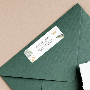 Etiqueta Jungle Safari Giraffe Palms Leaves Return Address