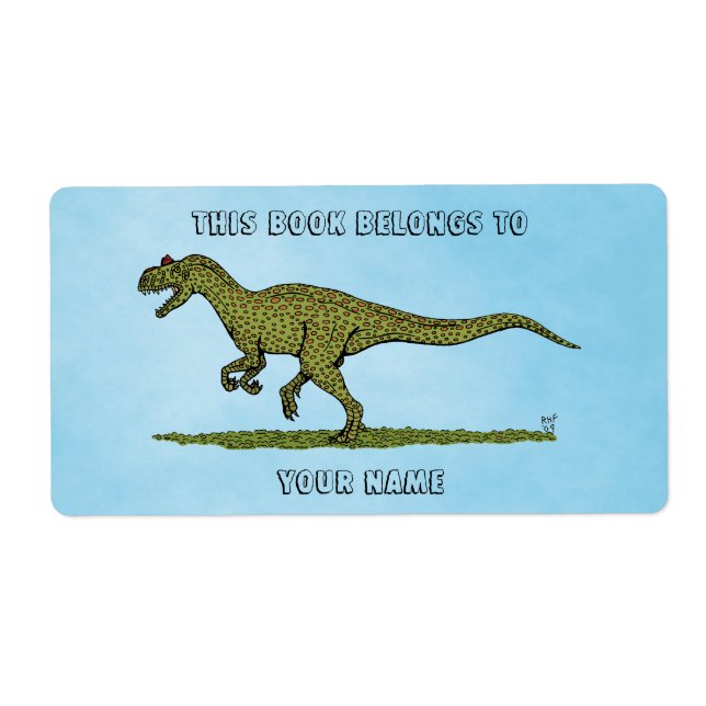 Etiqueta Jurassur Allosaurus Bookplate (Frente)