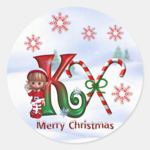 Etiqueta K do Natal do monograma