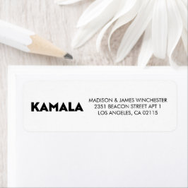 Etiqueta Kamala - tipografia moderna - branco negro minimal
