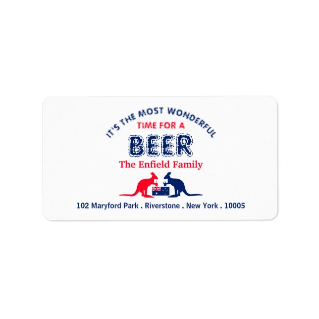 Etiqueta Kangaroo Beer, Bandeira Australiana, Natal (Frente)