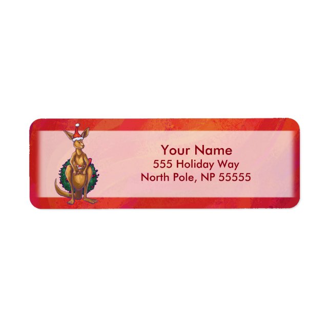 Etiqueta Kangaroo Xmas Em Vermelho (Frente)