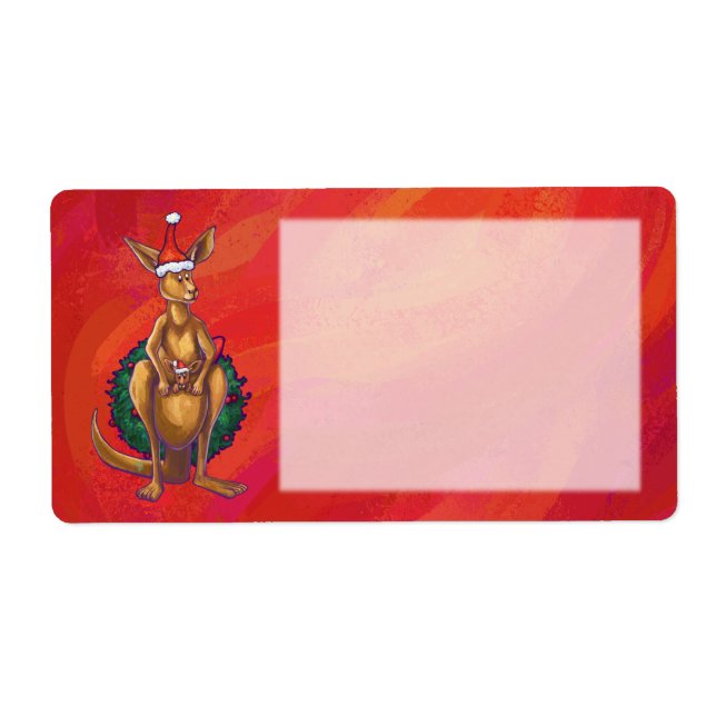 Etiqueta Kangaroo Xmas Em Vermelho (Frente)