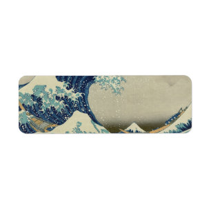 Etiqueta Katsushika Hokusai: A onda do Excelente em Kanagaw