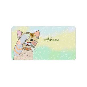 Etiqueta Katze Adressaufkleber