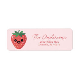 Etiqueta Kawai Strawberry Return Address