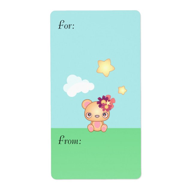 Etiqueta Kawaii Bear (Frente)
