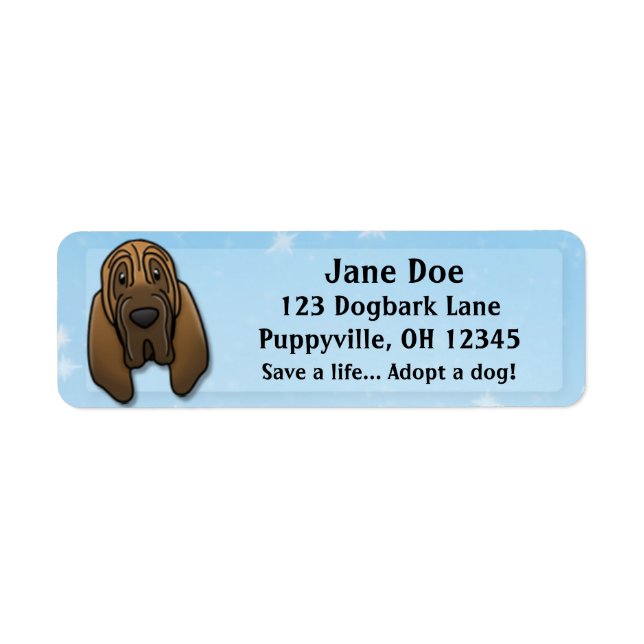 Etiqueta Kawaii Bloodhound (Frente)